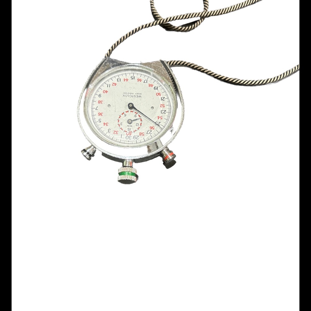 WESTCLOX VTG Three Button Pocket Watch, 1970s. Manual Wind 1/10th Second.